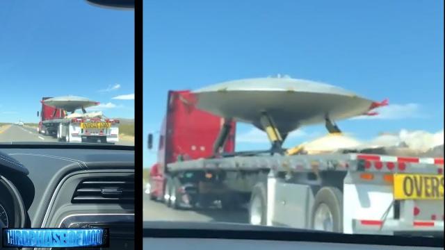 WHOA! Flying Saucer Transported To Area 51? 2018