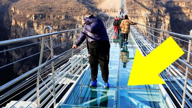 He Was Walking On A Glass Bridge. Within Seconds, It Started Shattering Under Him