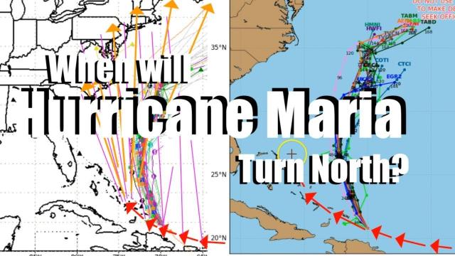 When will Hurricane Maria turn North? That's the BIG Question.