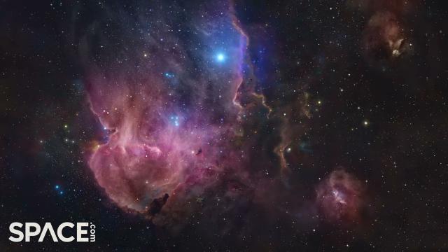 Running Chicken Nebula in amazing 4K 3D animation created from VLT Survey imagery