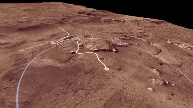Fly Over Mars 2020 Landing Site Jezero Crater in NASA Animation