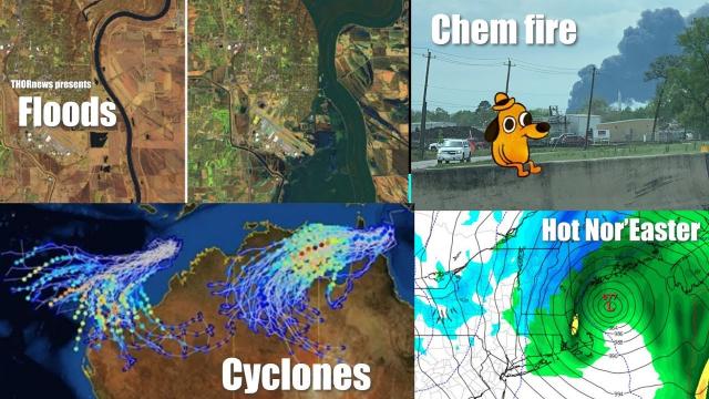 Biblical Midwest Flooding, Chemical Fire, Double Cyclones, Hot Nor'easter & MORE