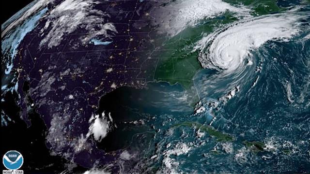 Hurricane Dorian Creeps Up East Coast - Space View on Sept. 6