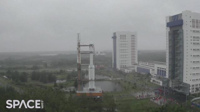 Chinese rocket carrying Tianzhou-5 cargo spacecraft rolled out to pad