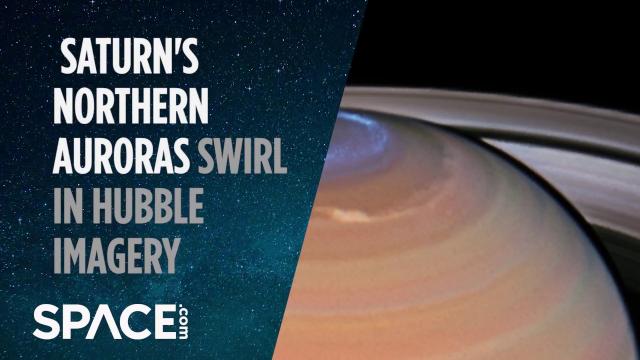 Saturn’s Northern Auroras Swirl in Hubble Imagery