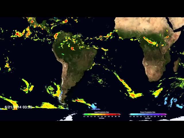 Worldwide Precipitation Time-Lapsed From Satellite Data | Video