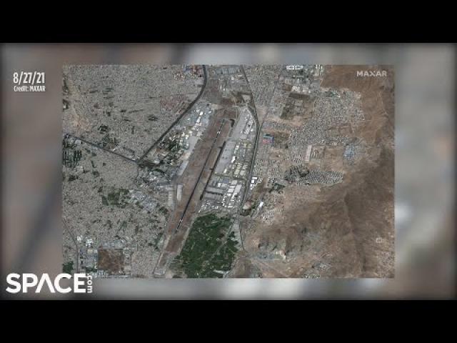 Evacuation effort at Kabul Airport seen from space