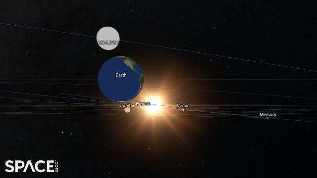 Car-size asteroid 2024 JN16 gives Earth a close shave - Animation