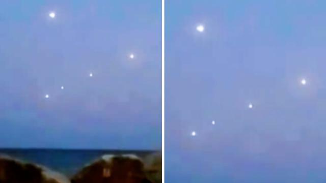 Mysterious Bright UFO Lights in Formation over Lake Michigan (Illinois) - FindingUFO