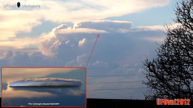 Possible, Giant UFO is Hiding In The Great Cloud Rectangle, May 12, 2016 Evening, Courcelles Belgium