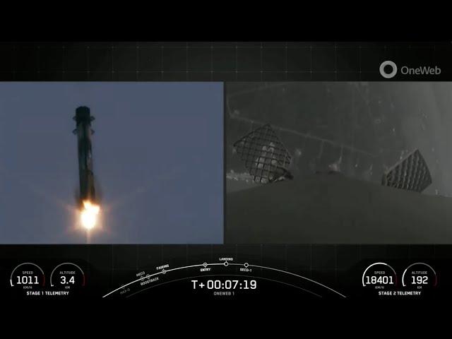 SpaceX launches OneWeb satellites for 1st time, nails landing in Florida