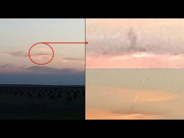 Witness freaks out after seeing dark elongated shape in the clouds over Sanford, Canada