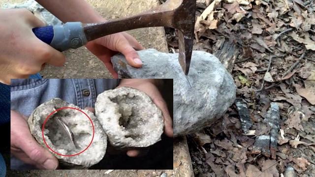 Ring of unknown material found inside a 200 million year old geode!