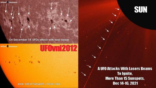 ???? A UFO Attacks With Lasers Beams To Ignite, More Than 15 Sunspots, Dec 14-16, 2021