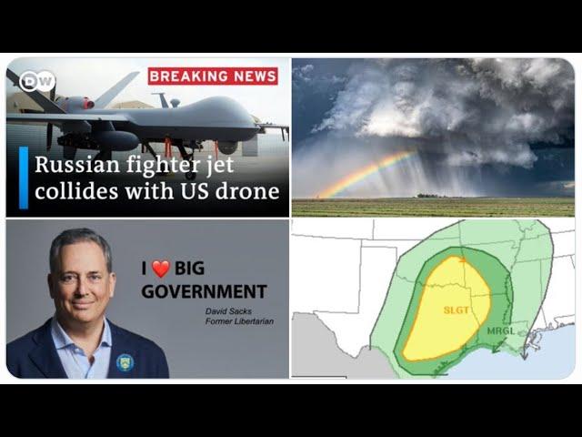 Russian Jet collides with USA Drone over the Black Sea! +Wild,  Wild weather !