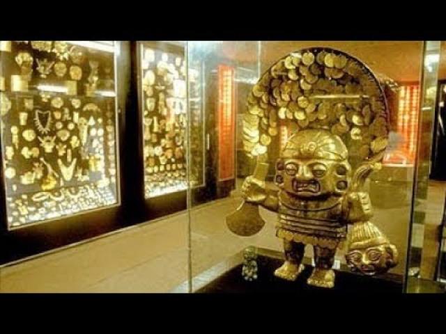 Giant Mummies on display at the Gold Museum in Lima, Peru