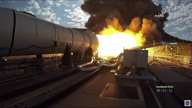 Huge Space Launch System Booster Test Fired In Utah | Video