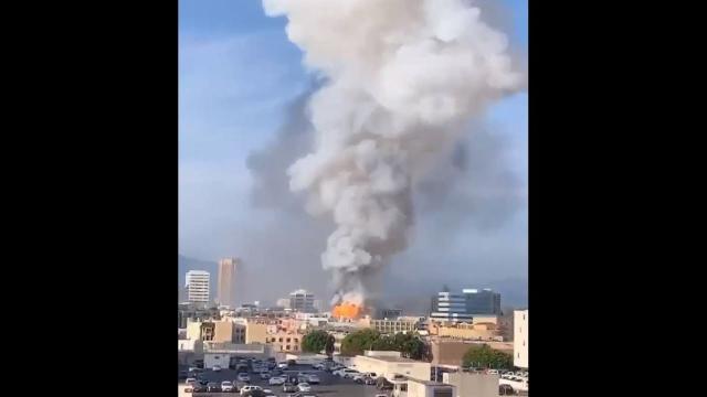 Explosion in Los Angeles. Multiple buildings on Fire. 10 Fire Fighters Injured.