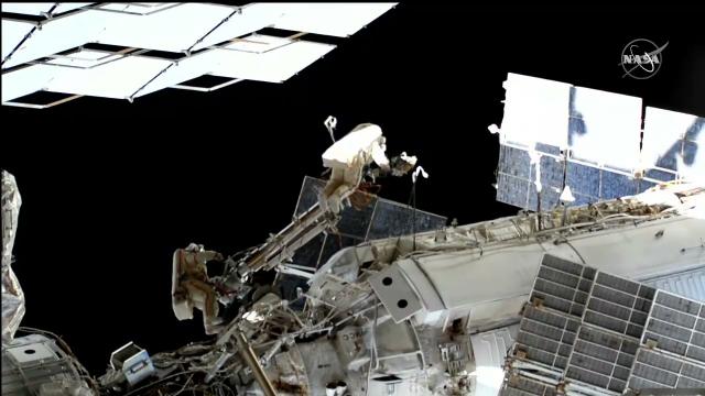Watch Russian spacewalkers extend cargo crane outside space station