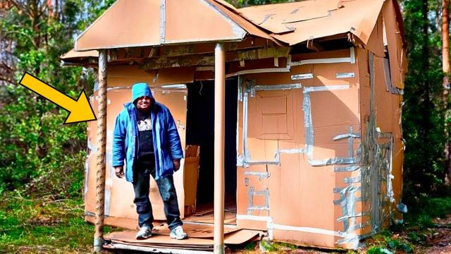 Homeless Man Builds Cardboard Home. What Police Finds Below The "Home" Has The Man Arrested