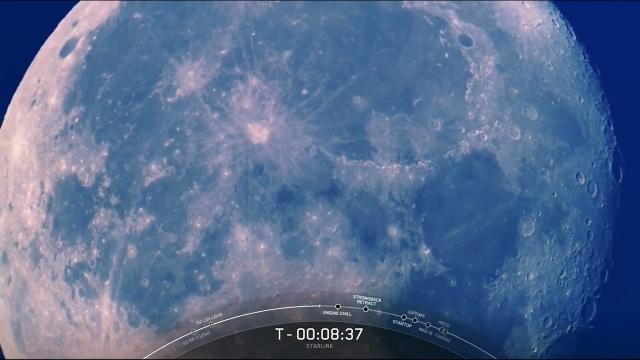 SpaceX rocket tracking camera captures glorious moon close-up