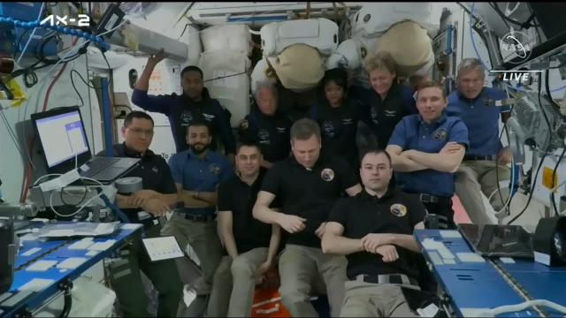 Private Ax-2 crew's space station welcome ceremony - 600th astronaut gets wings!