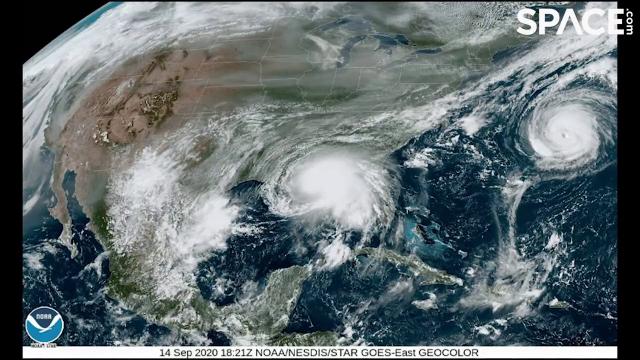 Slow-moving Hurricane Sally seen from space in time-lapsed views