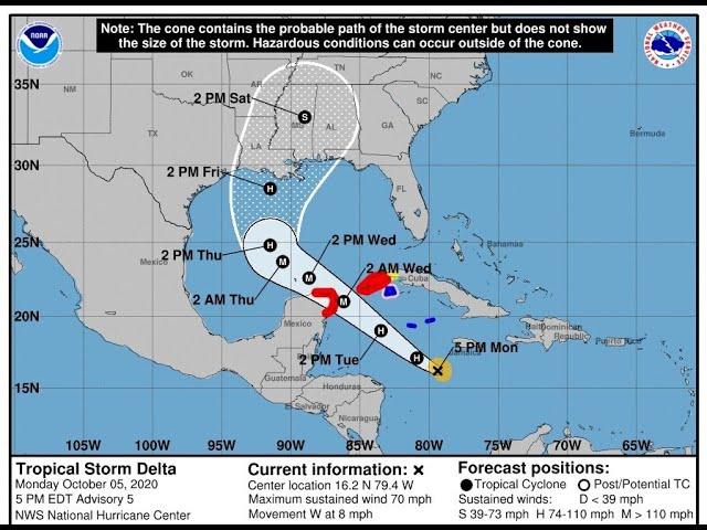 Red Alert! Hurricane Delta now expected to be a MAJOR HURRICANE that hits New Orleans Louisiana