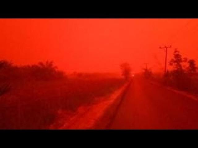 Sky Turns Blood Red in Indonesia