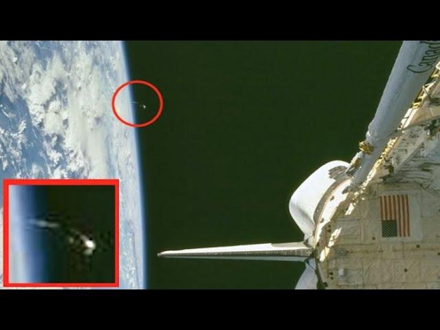 UFO Or Black Knight Satellite Seen In NASA Archive Photo Near Space Shuttle