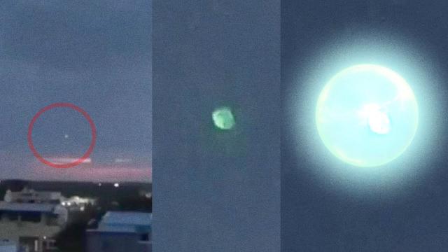 Strange Green Light Orb / Sphere UFO hovering in the sky, Dec 2023 ????