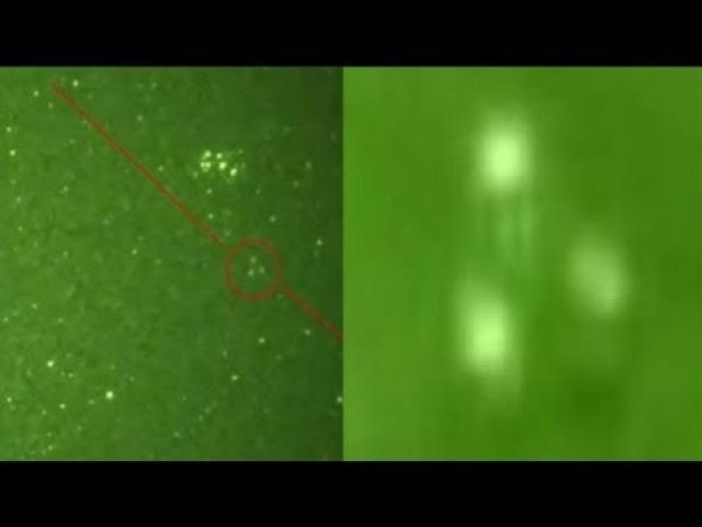 Secret TR-3B flying at high altitude caught on night vision camera