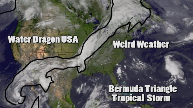 Weird Weather: Water Dragon over USA & Bermuda Triangle Tropical Storm
