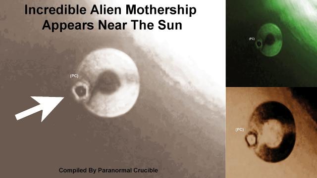 Incredible Alien Mothership Appears Near The Sun