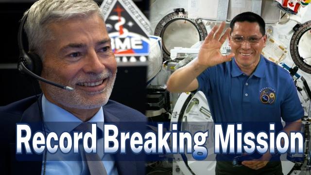 SPACE STATION ASTRONAUT DISCUSSES RECORD BREAKING MISSION WITH PREVIOUS RECORD HOLDER