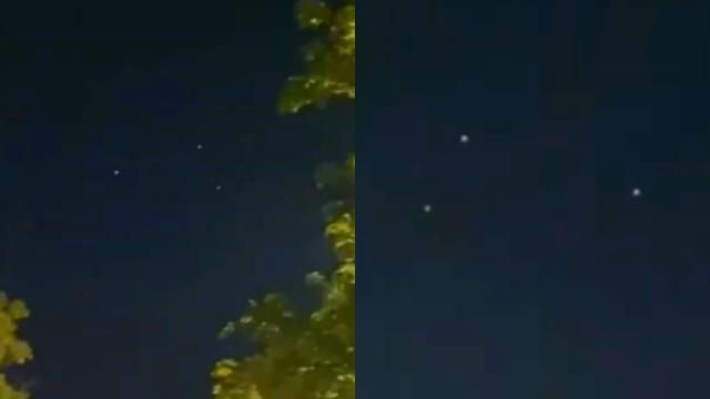 Triangular UFO Formation with Bright Lights Filmed over Winslow Township (New Jersey) - FindingUFO