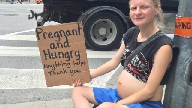 Pregnant Beggar Was Asking for Help, But Then One Woman Followed Her !