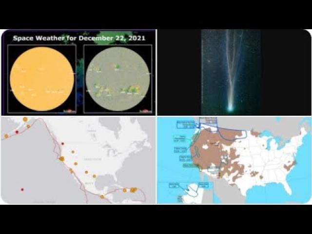 5.9 Alaska Earthquake. Lots of Weather Hazards.10 SUNSPOTS ON THE SUN. Solar Storm & new M Flare.