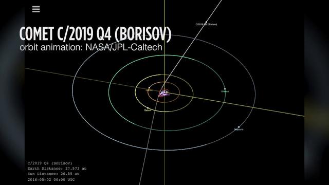 Comet Borisov May Be Insterstellar - Orbit Animation