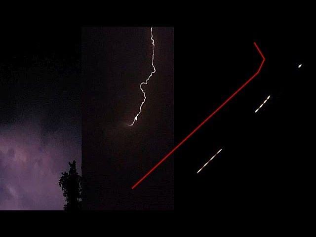 Bright UFO appears after lightning strike over Hastings, Nebraska