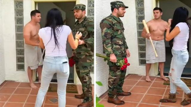 One Marine can’t wait to see his wife but is shocked once he does