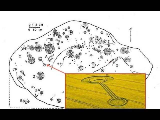 2017 Crop Circle found in Cherhill, Wiltshire, UK points to the 5,000 year old Cochno Stone