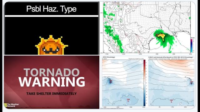 Alert! Ontario Tornado Warning! Texas Tropical Storm Friday? Hawaii Tropical Storm Sunday?