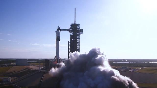 SpaceX Test Fires Rocket Carrying Crew Dragon