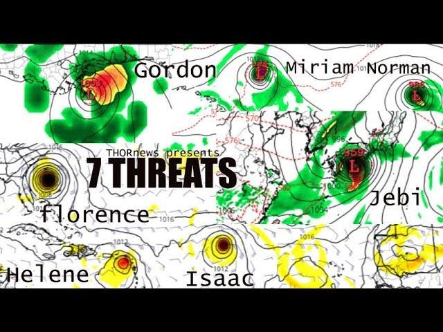 7 Threats of possible landfall! Gordon Jebi Florence Helene Isaac Norman Olivia