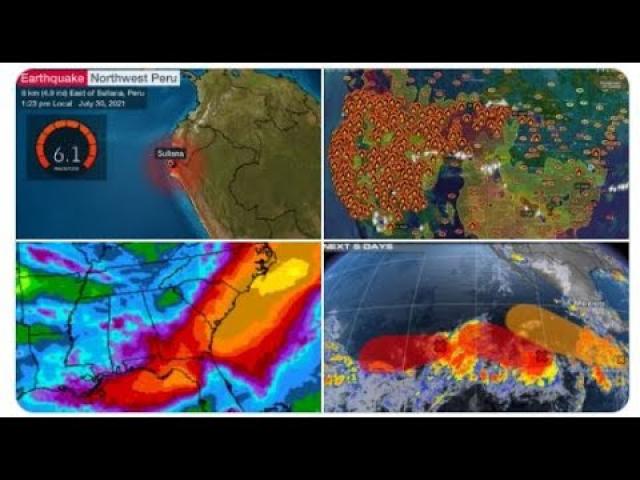 6.1 earthquake Peru Floody week for Southwest & VERY Floody week for Southeast. Cool shot for the NE