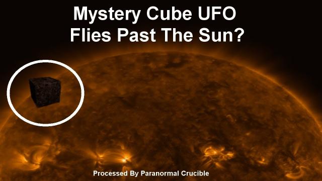 Cube UFO  Flies Past The Sun?