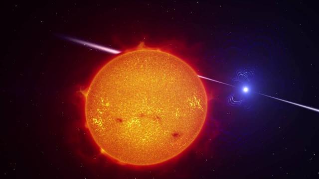 Artist’s impression video of the exotic binary star system AR Scorpii