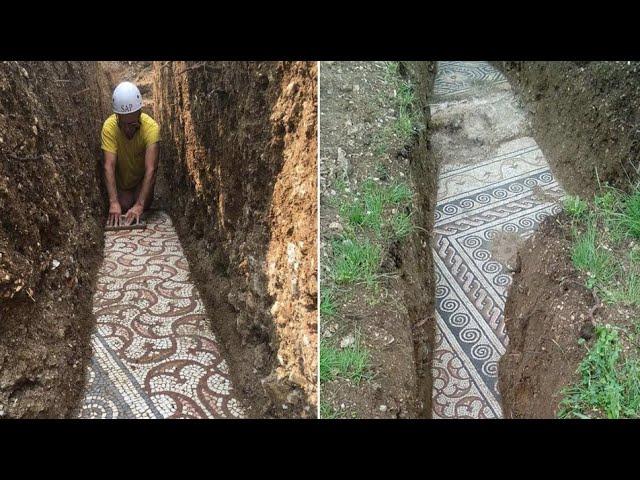 ABANDONED MOSAIC FLOORING FOUND AT ROMAN POMPEII