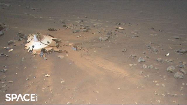 Mars helicopter spots Perseverance landing gear debris during flight